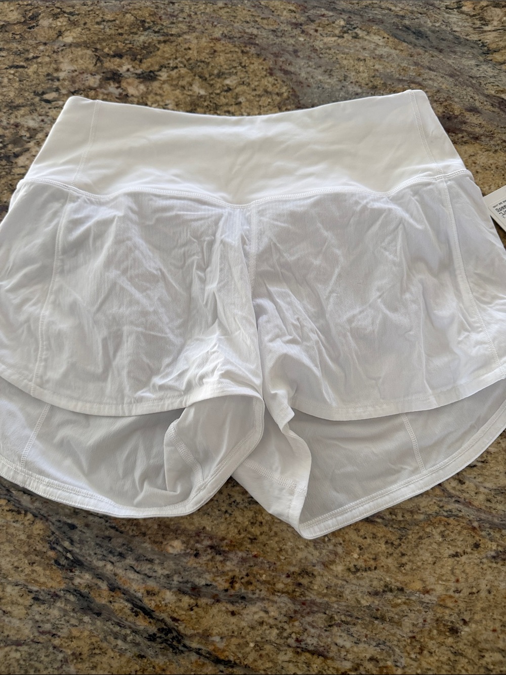 Women’s lululemon White Athletic Layered Shorts. NWT